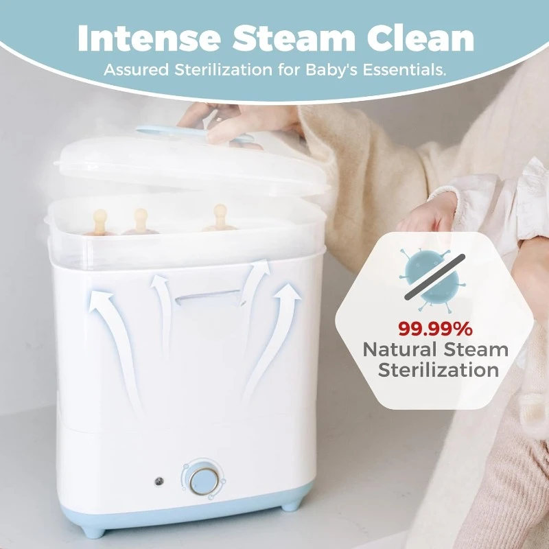 Baby Bottle Sterilizer and Dryer, Electric Steam Sanitizer for Baby Bottles & Essentials, Large Capacity Holds 11 Bottles