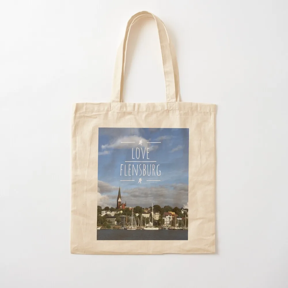 Love Flensburg Schleswig-Holstein Tote Bag bags woman 2026 personalized tote Customizable tote bag