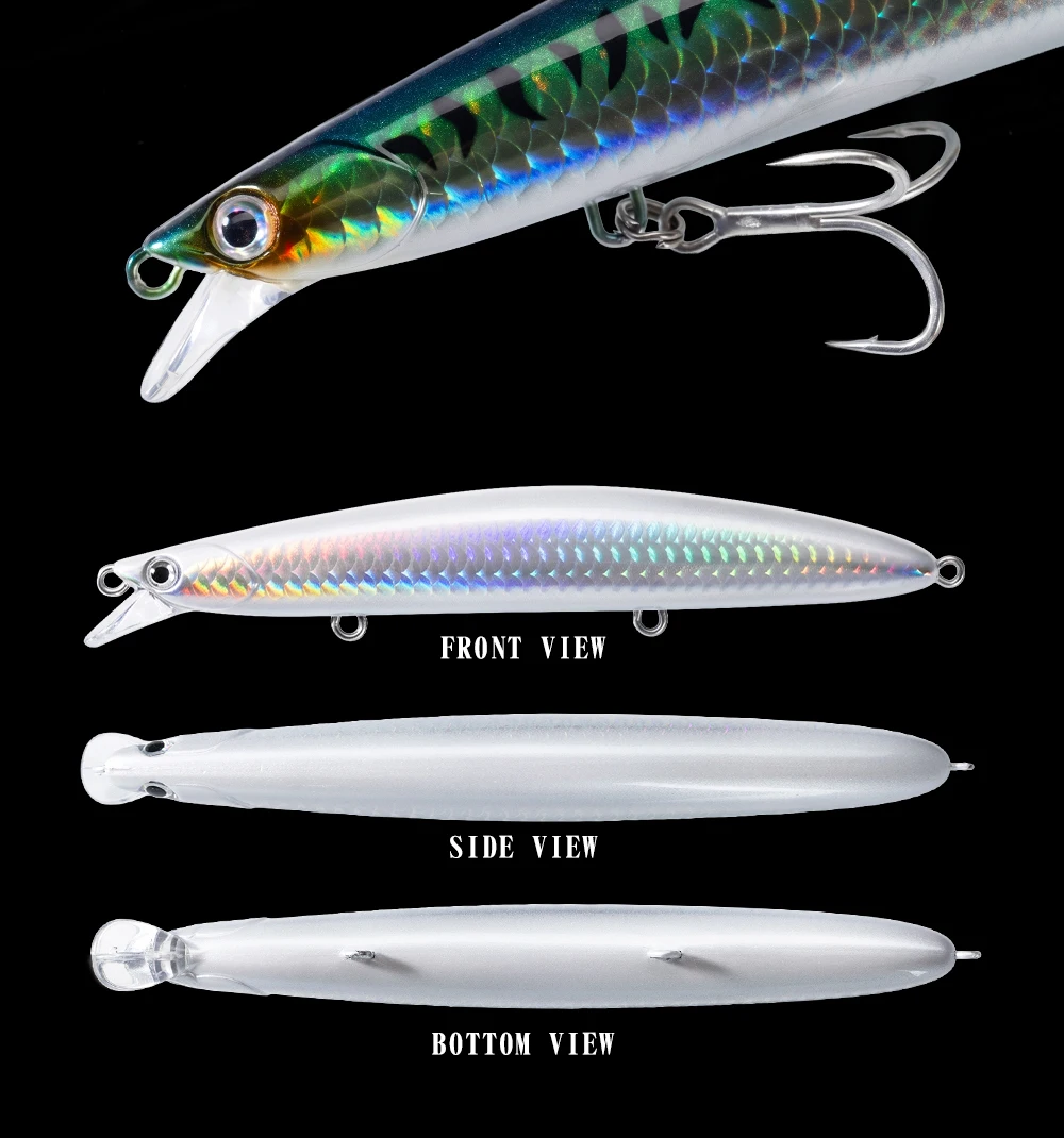 Hunthouse Floating Minnow Angelköder Sound Edition Hartköder 125mm 20g Weitwurf-Wobbler Jerkbit für Hecht- und Barschangeln – Detail 9