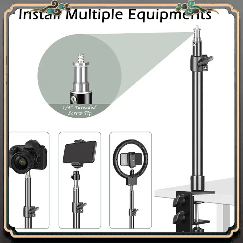 

Reliable-C Tripod Clamp Desk Mount Light Stand With 1/4In Ball Head Table Fixture Adjustable Camera Tabletop Bracket Stand