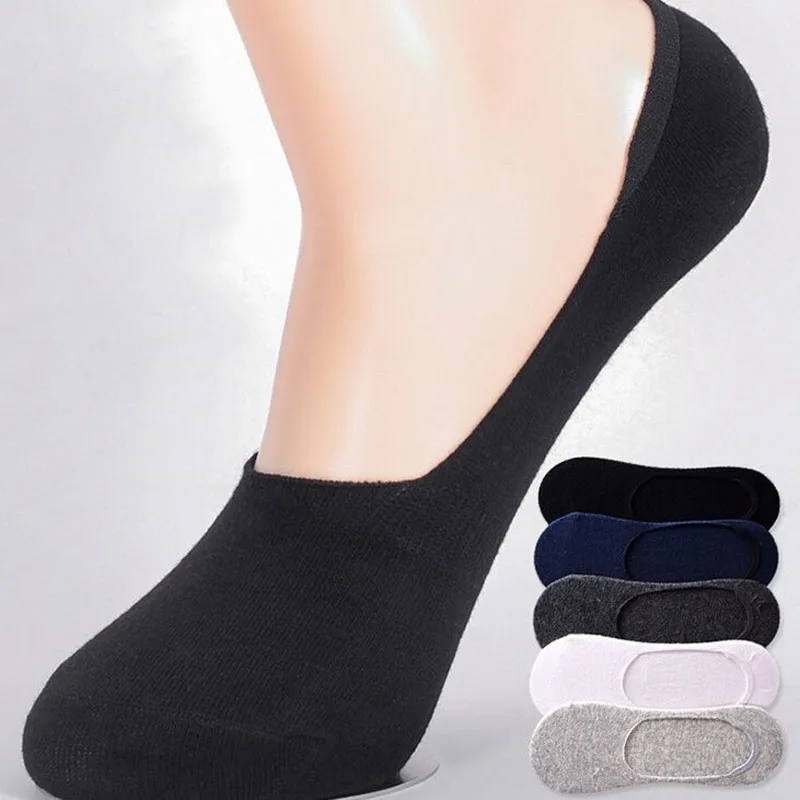 

10 Pairs Big Size 39-48 Men Boat Socks Summe Non-slip Silicone Invisible No Show Sock Slippers Cotton Large Plus Sports Meias