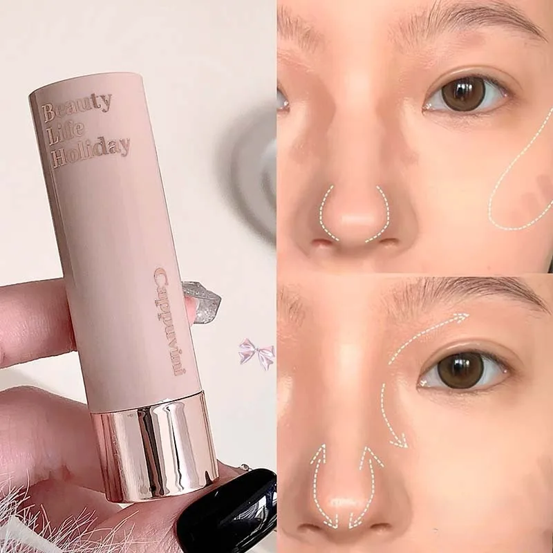 コンシーラー保湿マット輪郭スティックスムーズ持続 3D ノーズシャドウ防水顔のハイライト輪郭メイクを明るくする