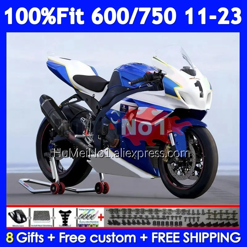 Fairing For SUZUKI GSXR750 K11 GSXR 600 750 107No.143 Blue white GSXR600 2011 2012 2013 2014 2015 2016 2017 18 19 20 21 22 23 24