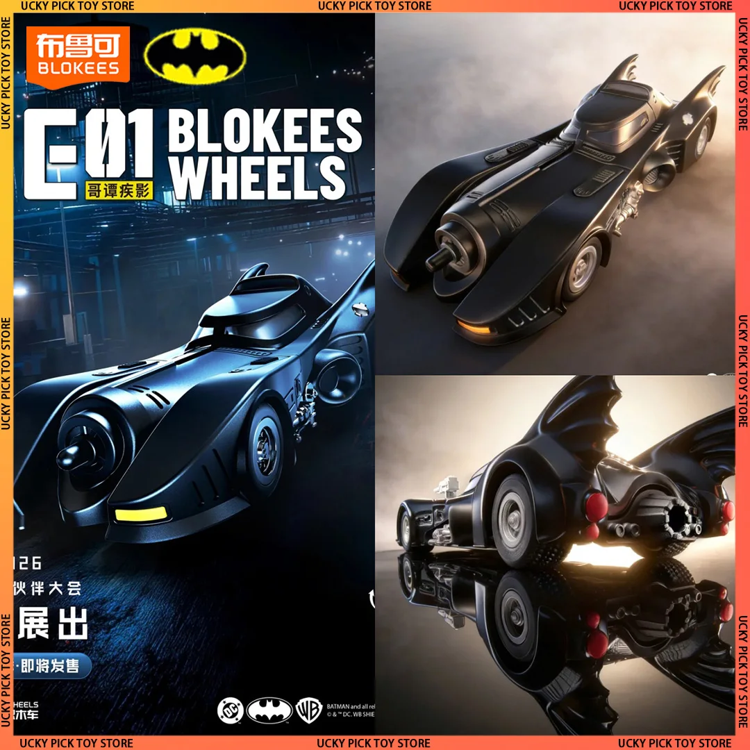 Nuevo Blokees Wheels E01 Gothan Shadows Batmobile Caja Sorpresa 1:64 Figuras de Acción de Batman y Joker Modelo de Coche Ensamblado Coleccionable