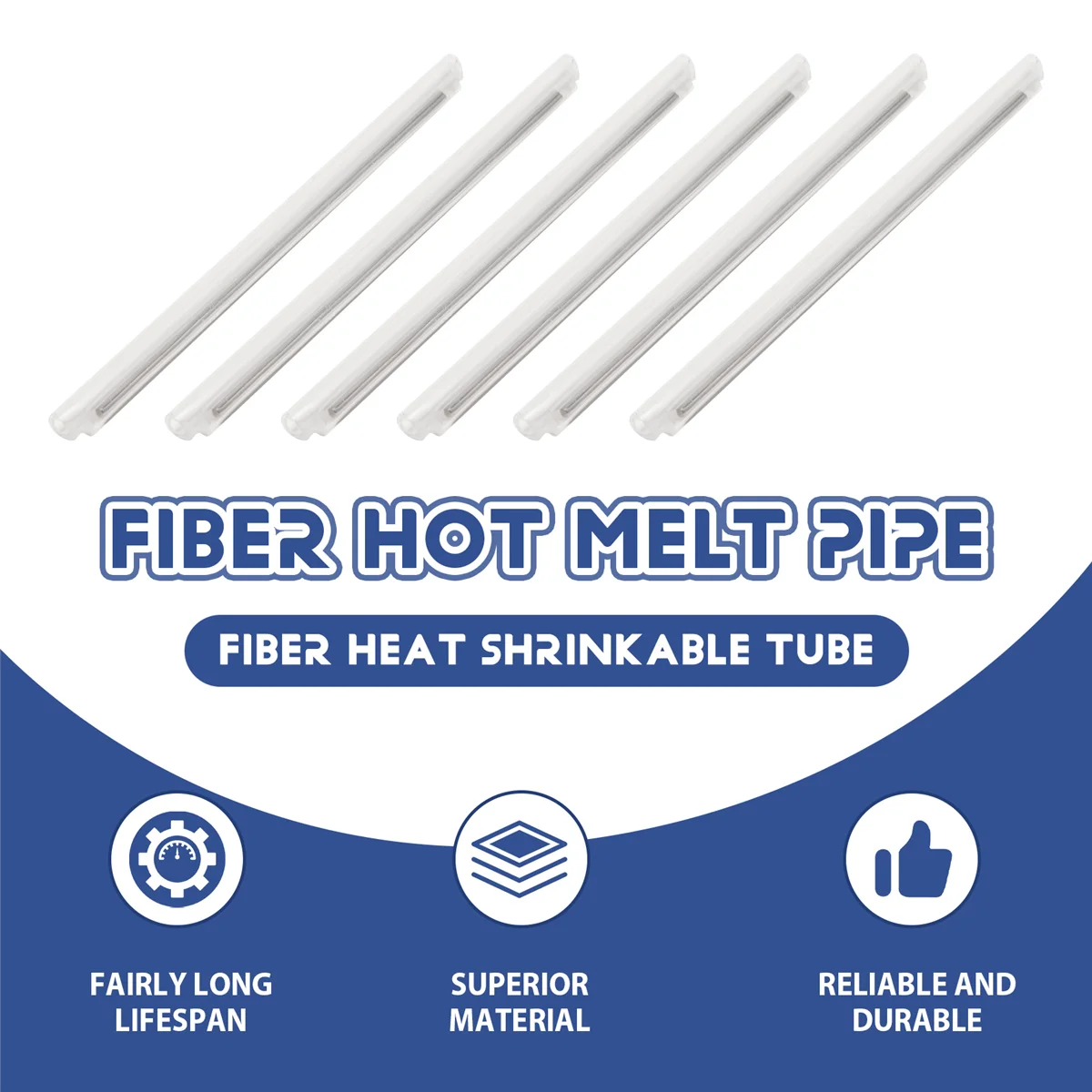 A79I 300 Buah Tabung Penyambung Serat Optik Lengan Pipa Panas Menyusut Panjang 4Cm