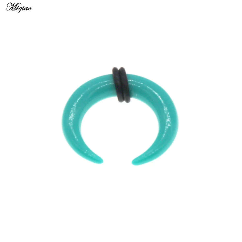 Miqiao 1pc Acrylic Nose Rings Buffalo Horn Ear Pincher Septum Rings Piercing for Woman Men Expander 1.6-10mm Piercing Jewelry