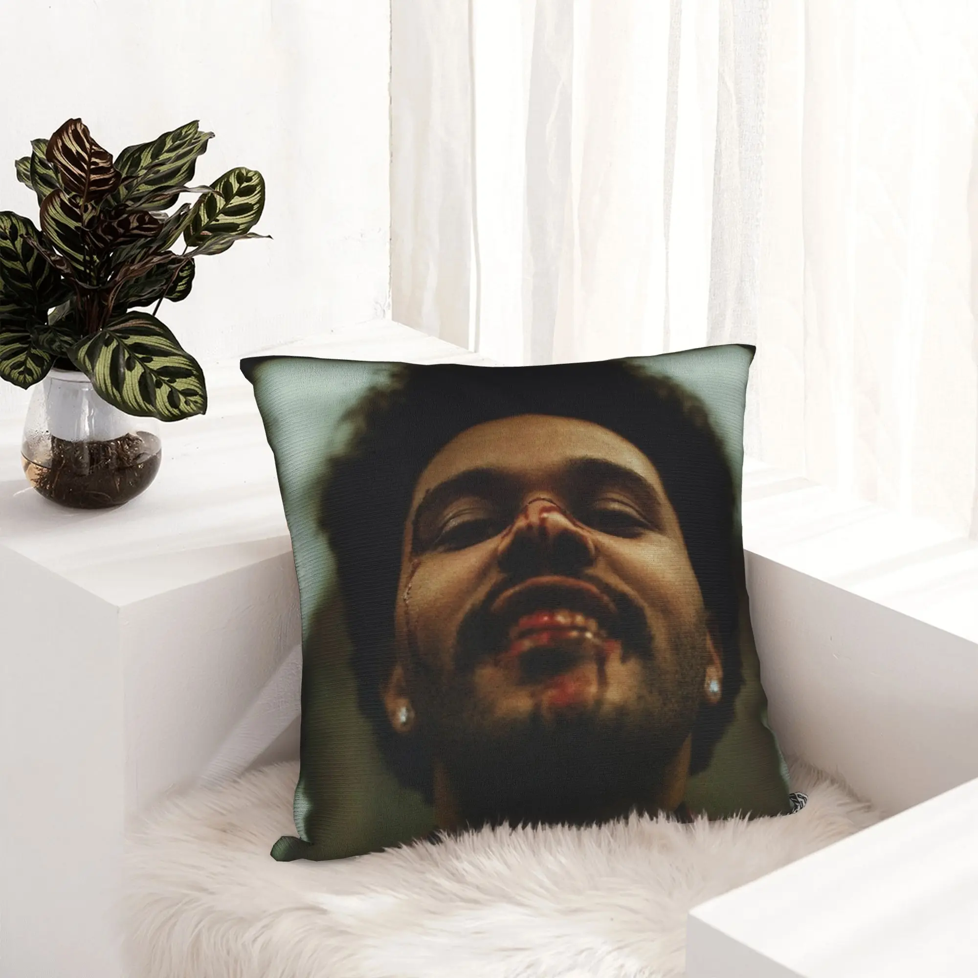The Weeknds Rapper Singer Pillowcase Double-sided Printing Cushion Cover Decorative  Throw Pillow Case Cover Home Square