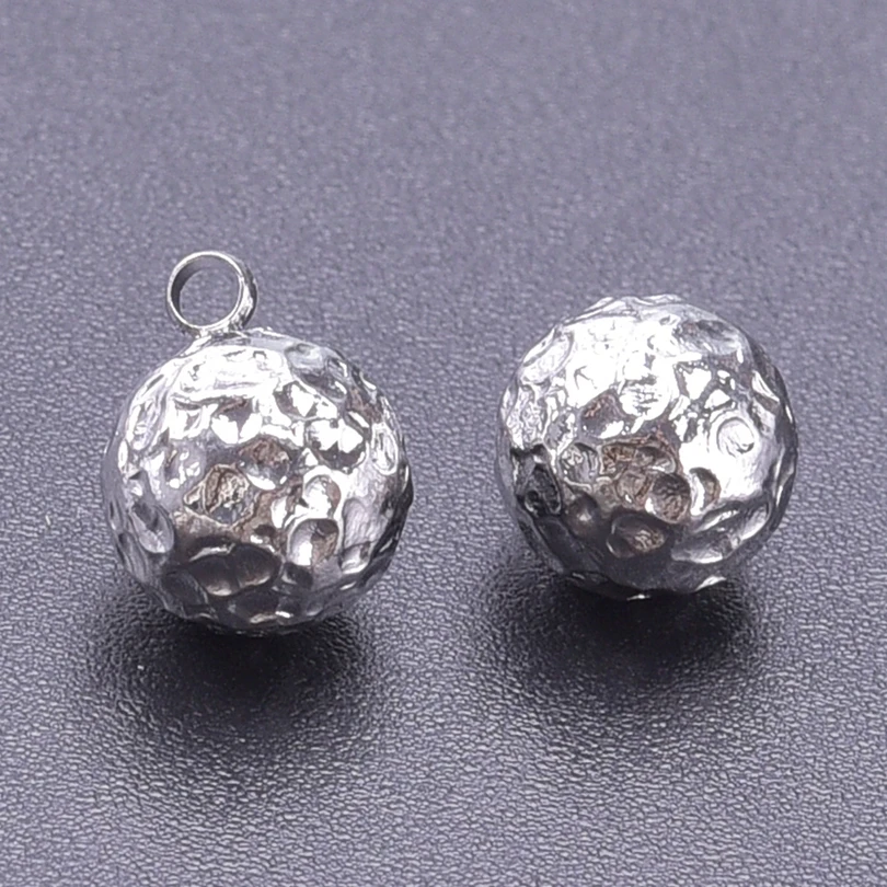 5pcs/Lot Three-Dimensional Ball Charm Pendants For Jewelry Making Supplies Metal Soccer Stainless Steel Charm DIY Accessories