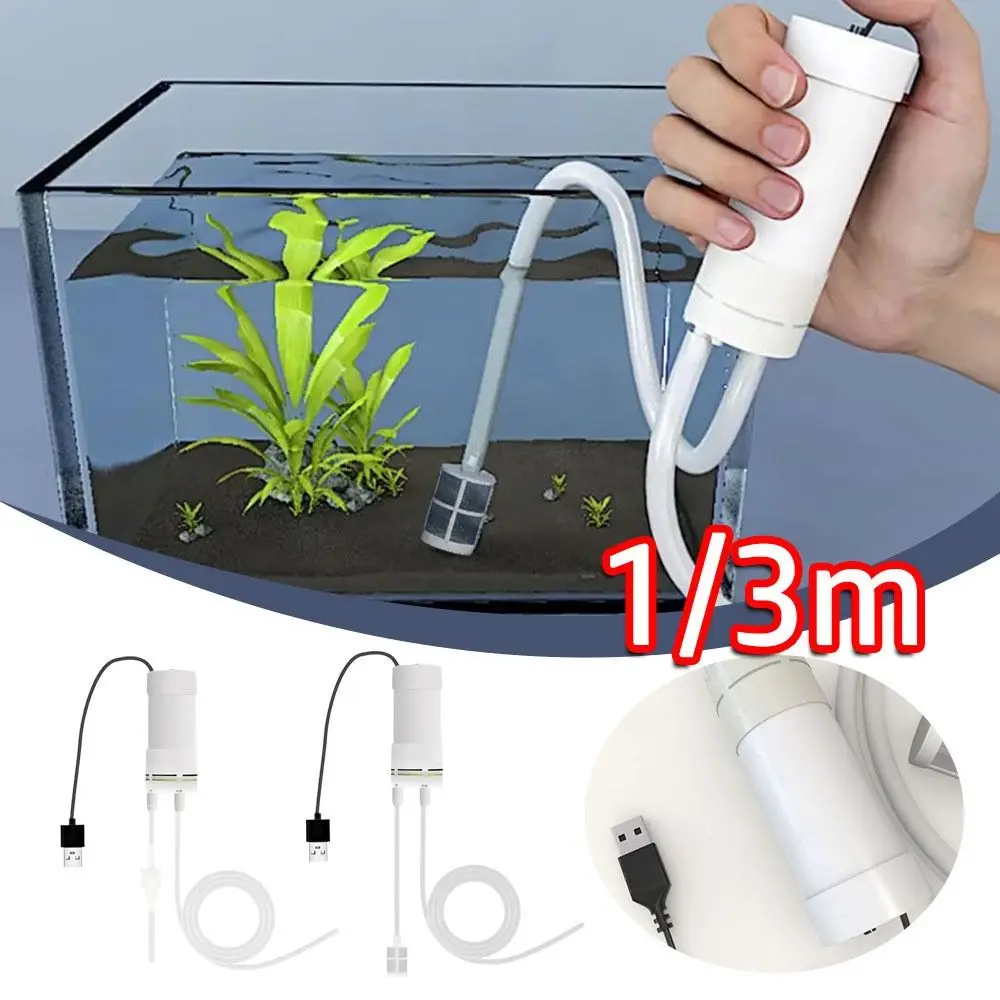New USB Fish Tank Water Changer Mini 5V 2A Electric Suction Plus Drainer Aquarium Water Changing Tool