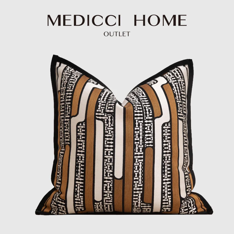 Medicci Home Modern Luxury Cushion Cover Beverly Hills Style Decorative Pillow Case Geometric Ethnic Gorgeous Pillowcase 45x45cm