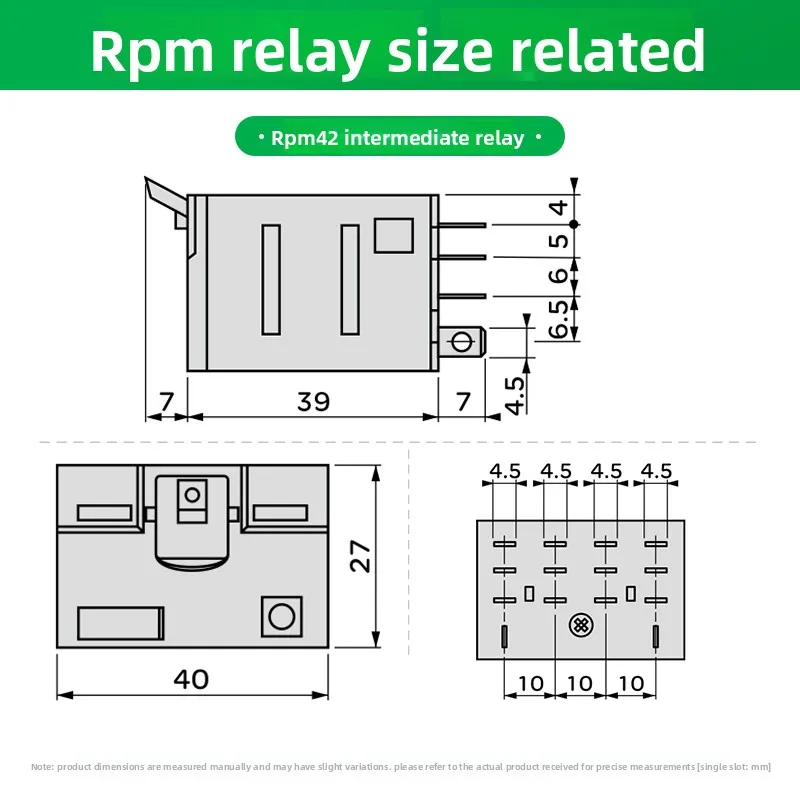 Schneider Electric Wide Foot Relay RPM42BD 14Pin 15A High Current Intermediate Electromagnetic Relay DC24V 220V