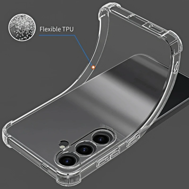 Full Camera Protection Silicone Soft Case For Samsung Galaxy S23 S22 S21 Plus FE Clear Back Case Ultra Thin Back Cover Coque TPU image 3