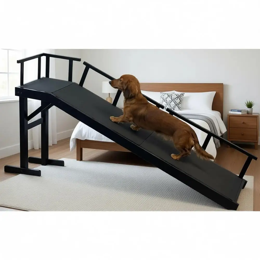 

73-дюймовая лежанка для собак из березового дерева со съемной боковой перегородкой и нескользящей поверхностью, для маленьких и больших собак с платформой для отдыха