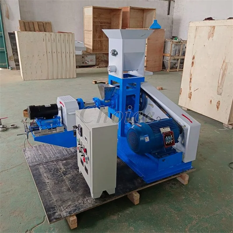 40-60KG/H Electric Floating Fish Feed Pellet Extruder Mill Feed Granule Pet Food Making Machine