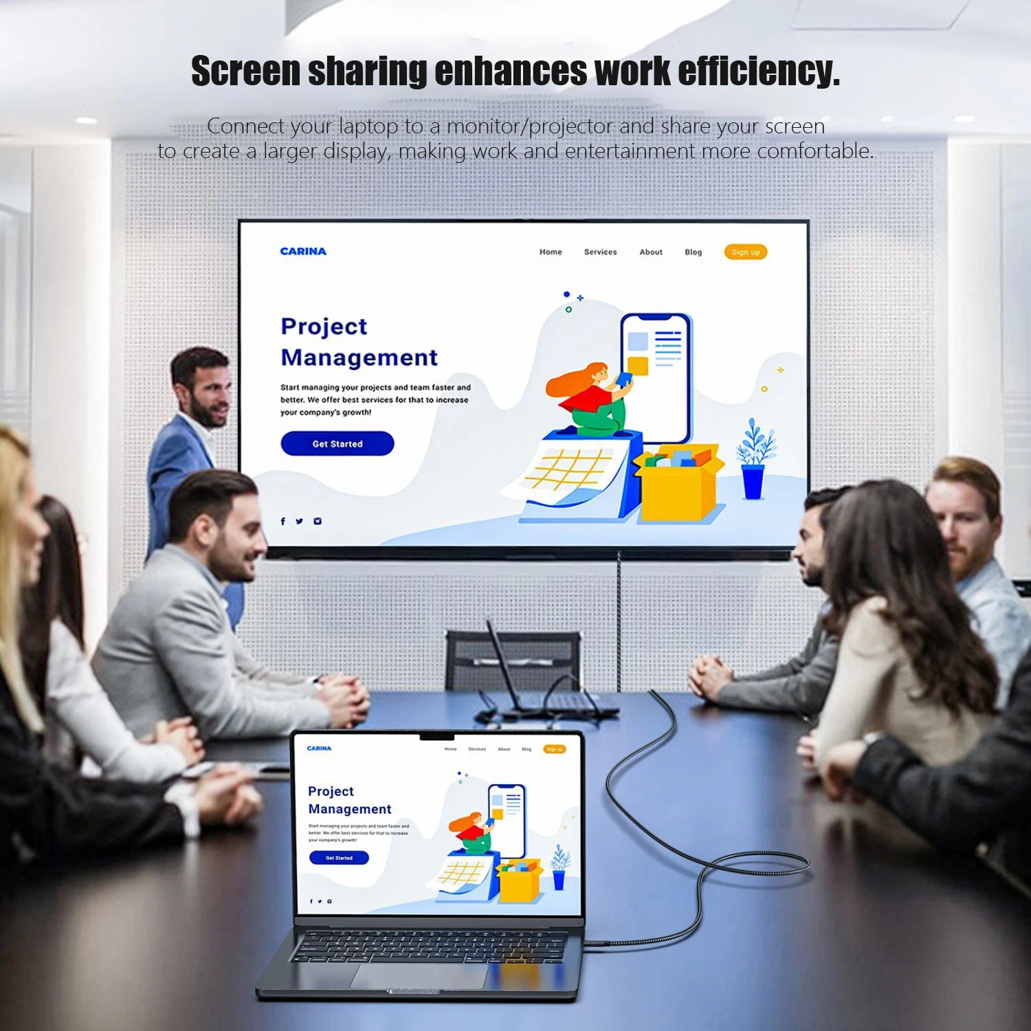 USB C to HDMI Cable 4K@30HzHDMI-Compatible HDTV Cable For Air iPad TV Converter MacBook Air iPad Type C HDMI Adapter - view 3