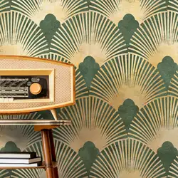 Boho Scandinavian Wallpaper Peel and Stick,Temporary Wallpaper Vintage,Traditional Non Woven Wall Mural Decoration,Fake Golden