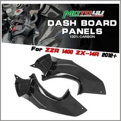 For KAWASAKI ZZ R 1400 ZX-14R ZX14R 2012+ 100% Carbon Fiber Gloss Twill Dashboard Dash board Panels Motorcycle Refitting