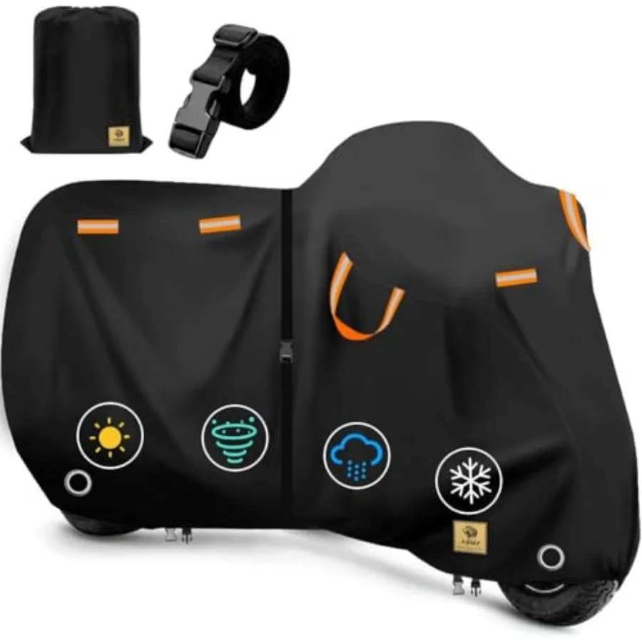 

116 Motorcycle Cover Storage Waterproof Outdoor Heavy Duty Tearproof Durable Anti-UV Polyester Weatherproof Scooter Moped Bike