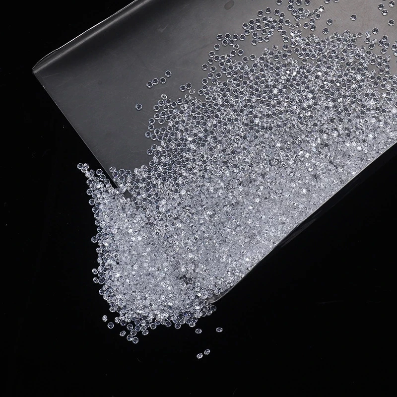 100pcs 0.8~3.0mm Round Cut Lab Grown Loose Moissanite Stone Test Positive GH EF D Color (Without Certificate)