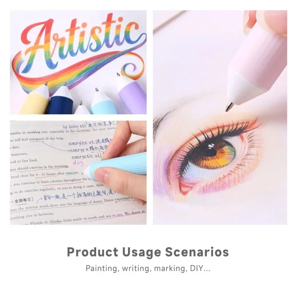 

3Pcs/Box Gifts 10 Color Drawing Ballpoint Pen 0.8mm Colorful Ballpoint Pens Retractable Colored Pens for Painting Study Marking