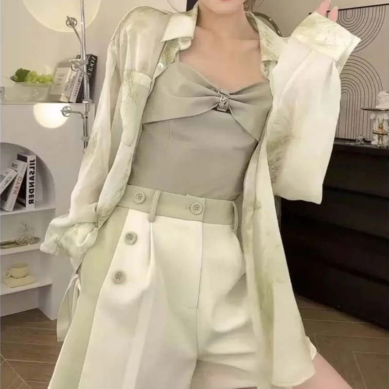 

Tie Dye Shirts Women Spring Long Sleeve Causal Holiday All-match Gentle Ulzzang Ladies Simple Aesthetic Camisas Loose Sun-proof