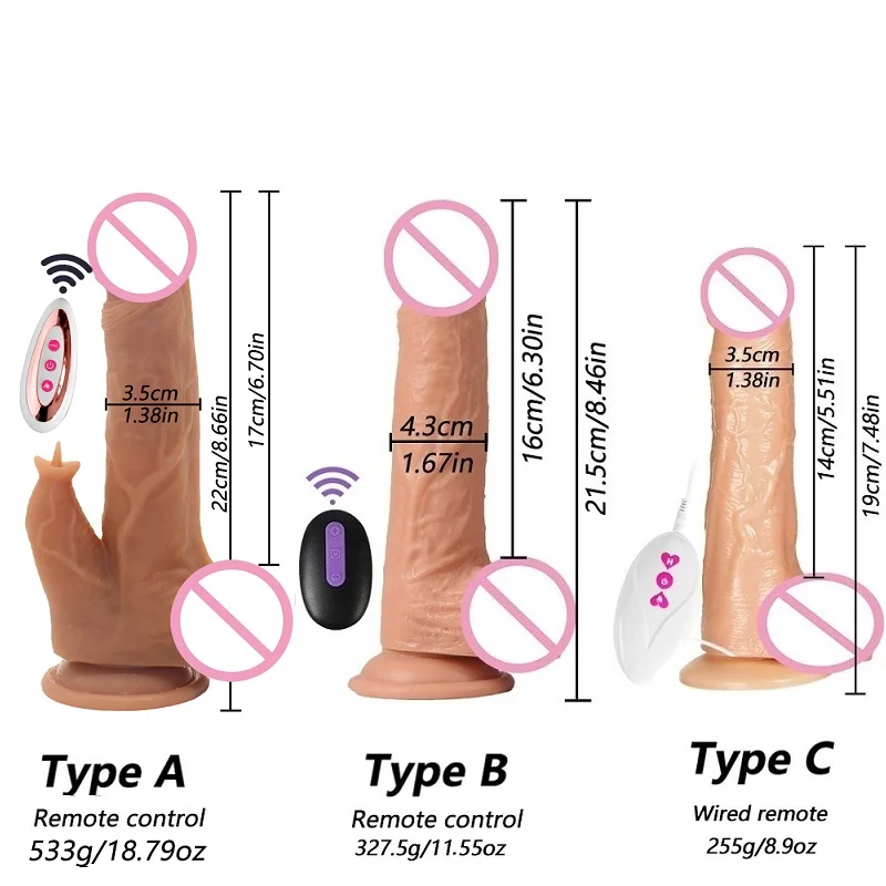 Wireless Realistic Vibrating Dildo Vibrator Thrusting Rotation Vibration Lick Stimulation Modes Dildo Sex Toys for Women