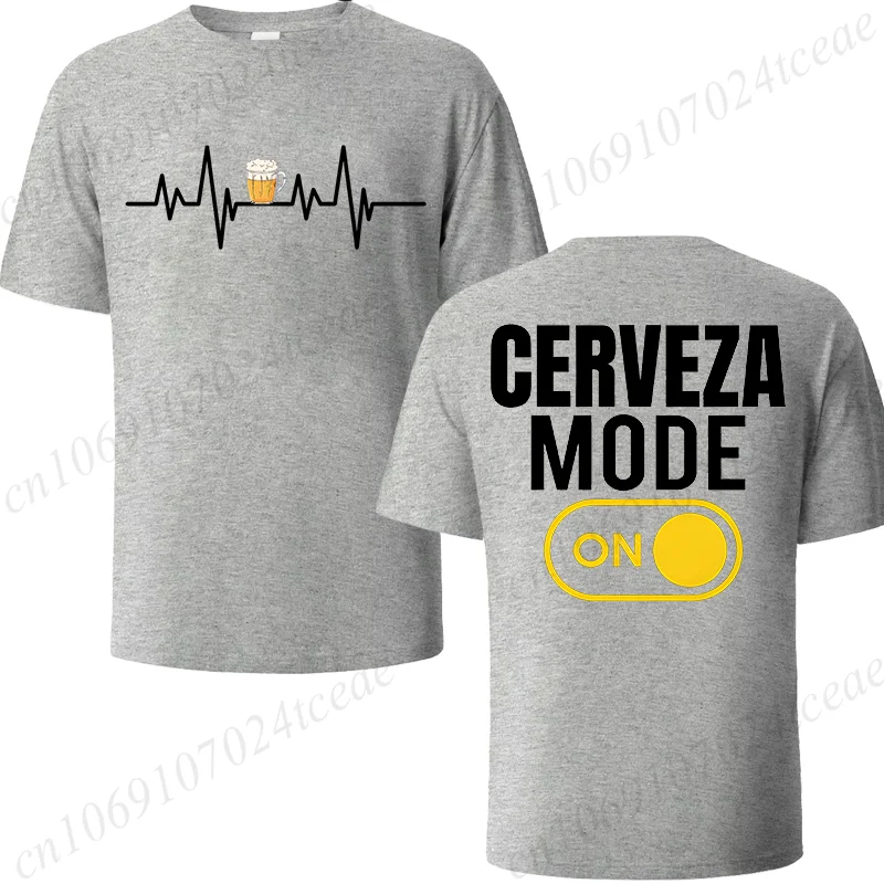 Men's Fashion Tshirt He Cerrado Más Bares Design T-Shirts Crew Neck Short Sleeve Beer Tee Shirts Cerveza Soft Casual Streetwear