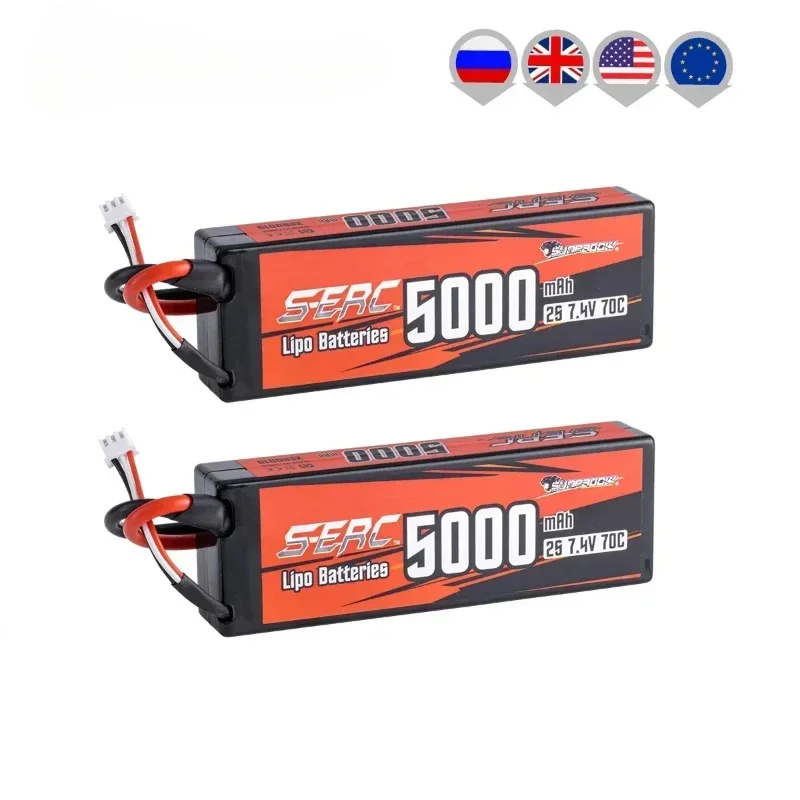 

2S Lipo Батарея для 5000 мАч 7,4 В 70C 130C Жесткий чехол с разъемом Deans T RC Автомобиль Грузовик Лодка Транспортные средства Танк Багги Гонки
