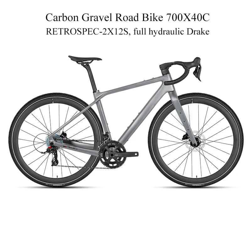 TWITTER New Carbon Gravel Bike With RS-24S Hydraulic Disc Off-road 700*40C Road Racing Bicycle internal Cables For Men Women