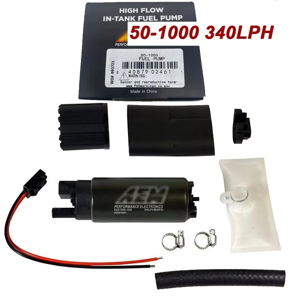 Universal For AEM 50-1000 340LPH High Flow Intank EFI Fuel Pump w/ Strainer & Install Kit For Walbro GSS342 50-1210