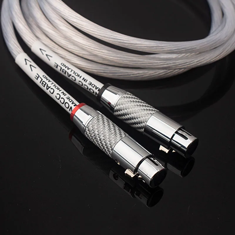 HiFi 2XLR كابل الصوت مرحبا نهاية OCC الفضة مطلي 3 دبوس XLR ذكر إلى أنثى سلك الصوت لمضخم الميكروفون
