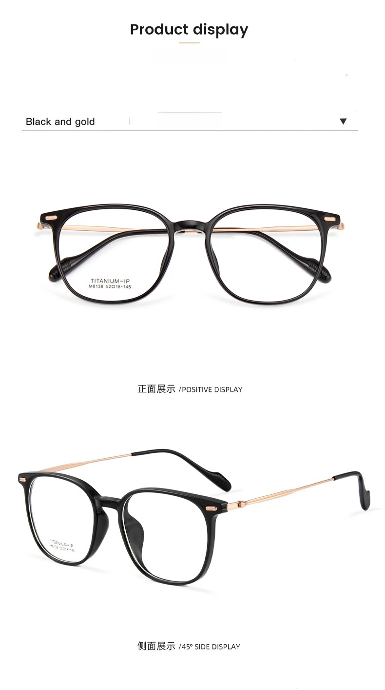 YIMARUILI Komfortable Ultra-licht Flexible TR90 Brillen Männer Retro Runde Reinem Titan Optische Brillen Rahmen Frauen – Detail 12