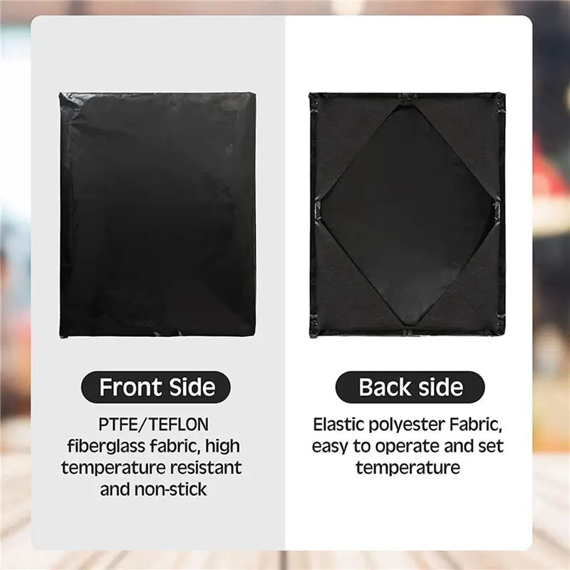 QWE-Heat Press Platen Wrap Cover, Heat Press Heating Plate Protective Cover High Temperature Anti-Stick (4Pcs 15In X15in)