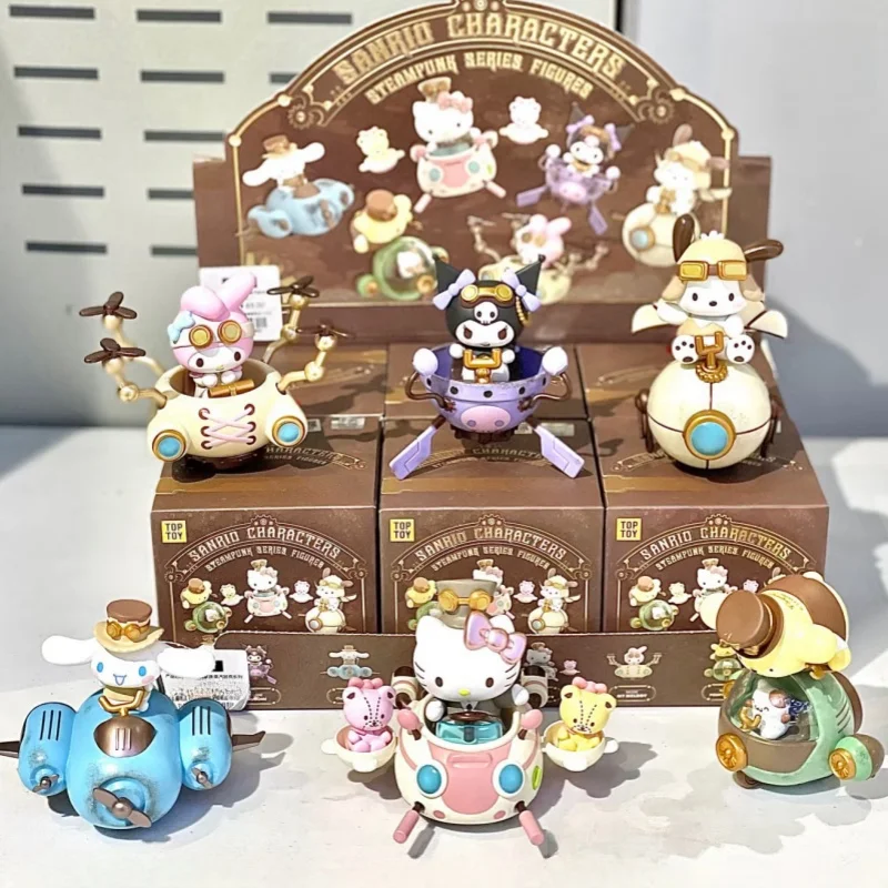 Anime Sanrio Blind Box Family Steampunk Series Anime Figure Kawaii Kuromi Decorate Mystery Box Guess Bag Girl Surprise Toys Gift