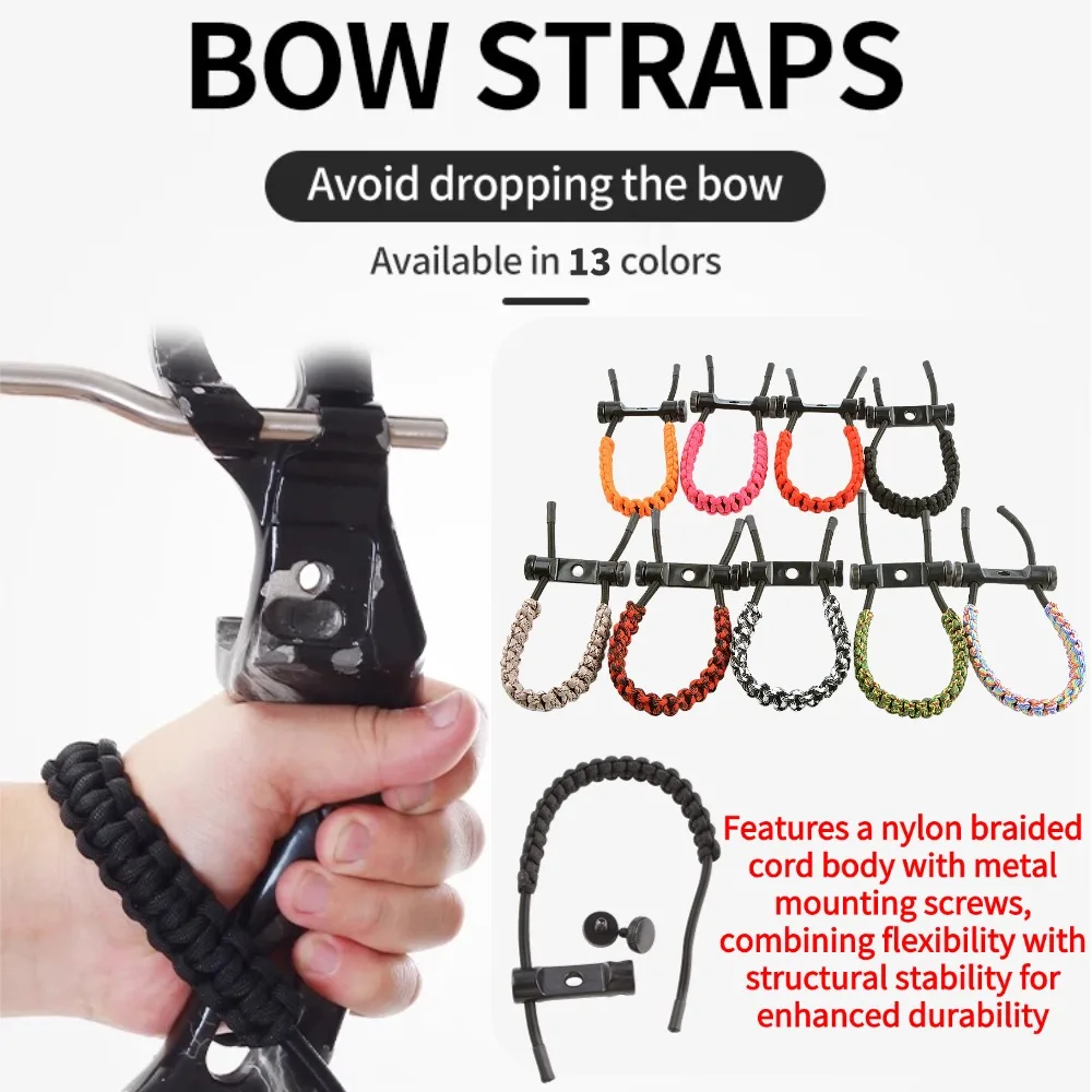 1 قطعة مجمع القوس المعصم حبل متعدد الوظائف اللون شريط للرسغ المعادن تصاعد مسامير النايلون حبل مضفر الصيد اطلاق النار Acc #3