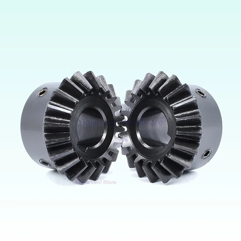 Yiqianyuan 1:1 Bevel Gear 1/1.5 Module 20-30 Teeth 45# Steel 90 Degree Angle 5-16mm Bore for Motor Transmission