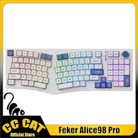 New FEKER Alice98Pro 3Mode Mechanical Keyboard Alice Wireless Keyboards RGB Hot-Swap Ergonomics Custom Alice98 Pro Game Keyboard