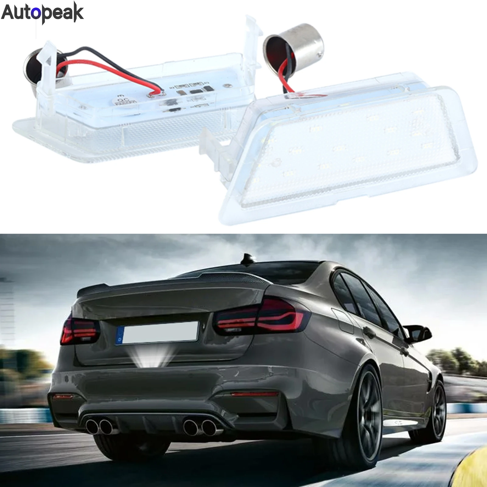 

1Pcs White LED License Number Plate Lights Rear Light Assembly For Opel Astra G MK4 Vauxhall Astra G Saloon Hatchback 1998-2004