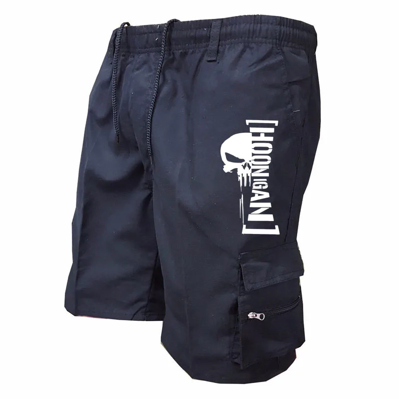 Outdoor Bike Shorts for Men with Elastic Waistband Quick-Drying Baggy Work Sweatpants Multiple Pockets Printed Design