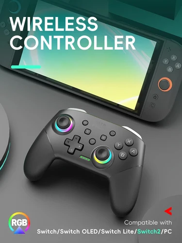 Imagen 2 del producto Controlador DATA FROG Wireless Pro para interruptor y juegos de PC con vibración HD Gyro Control de movimiento Turbo Gamepad