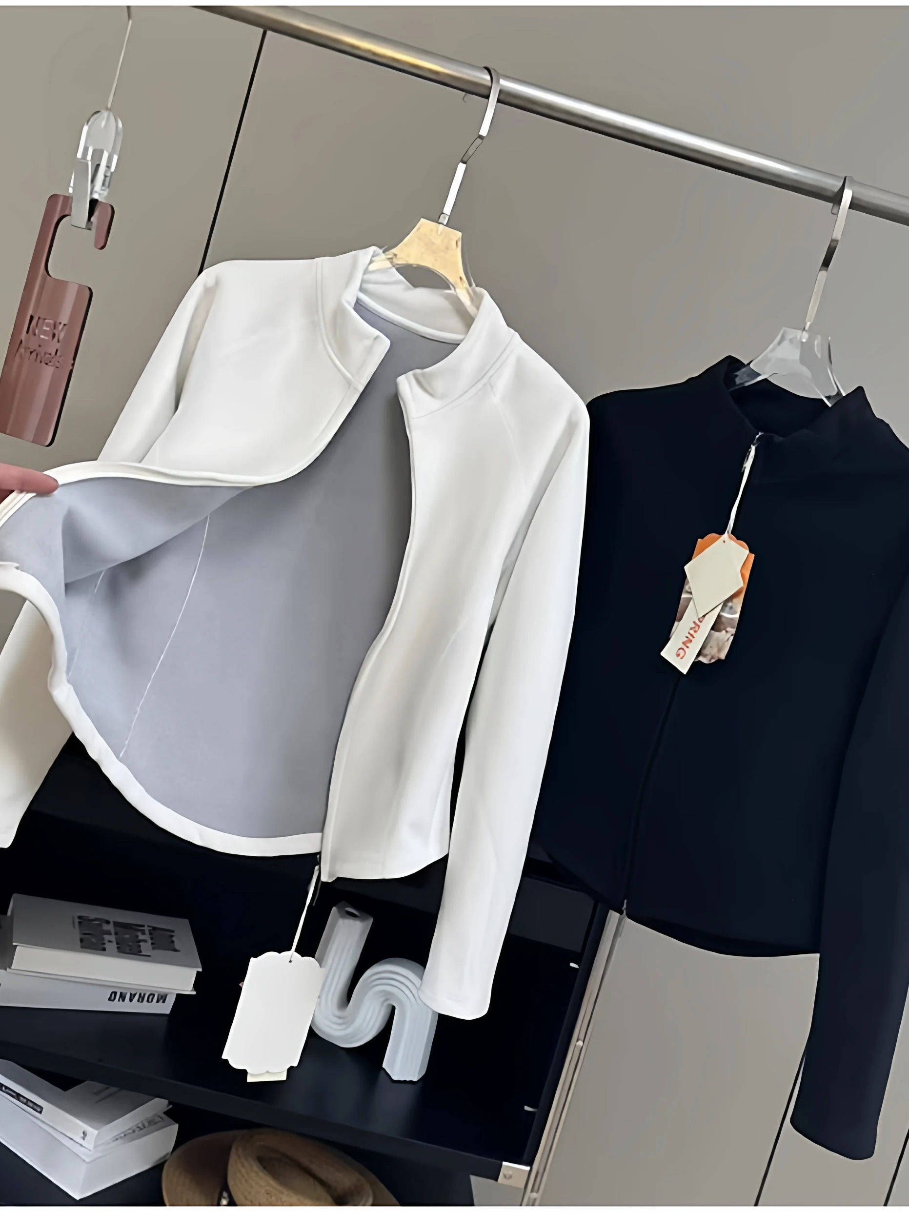 

Warm aphene Fce Double-Sided Jaet Women's ort Coat Sli Ribbed Knitwear Autumn Winter Faion Ladies' Outerwear