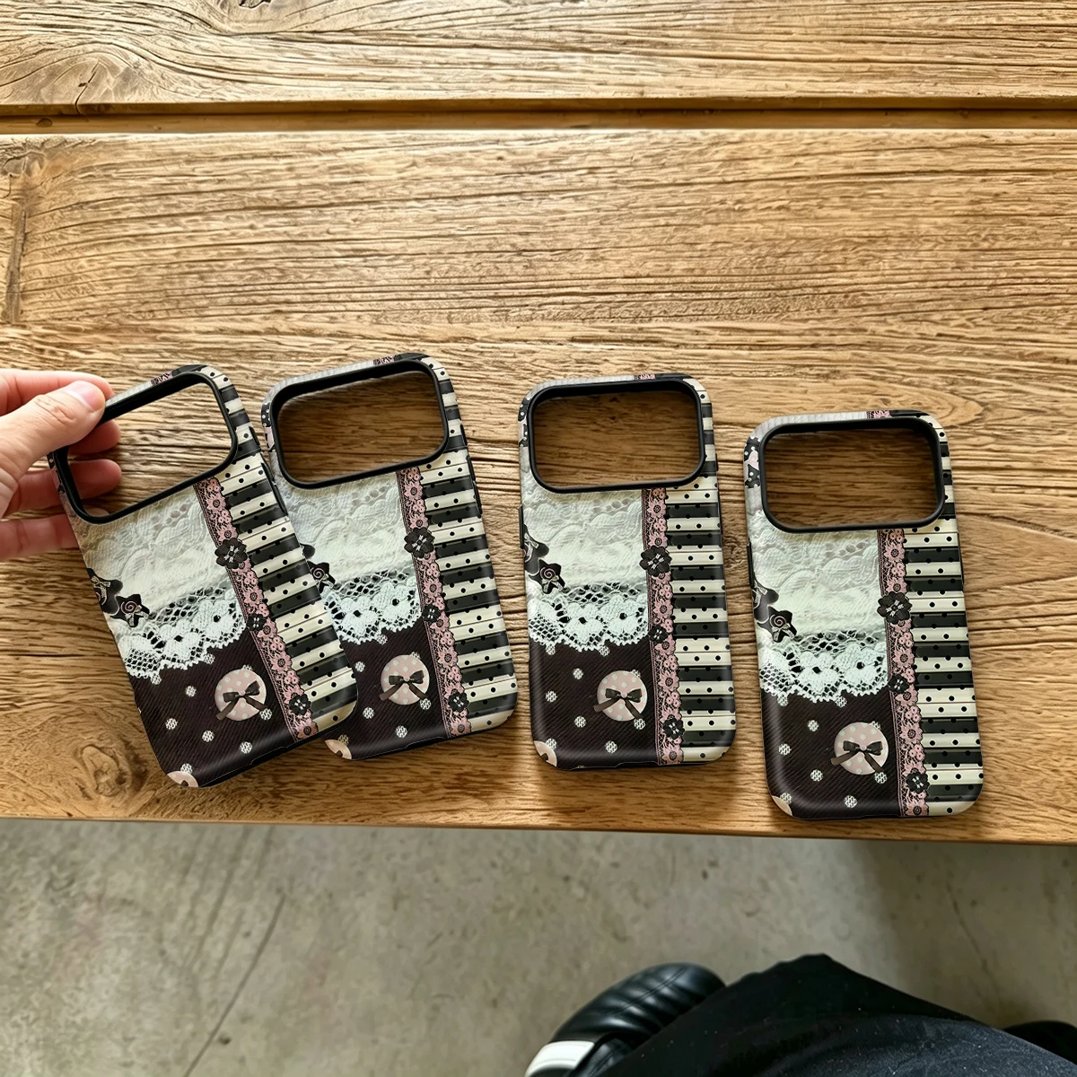Lolita Lace Buttons Dots Hard Shock-Absorption Phone Case For Samsung Galaxy S26 S25 Ultra S24 S23 Plus 2-in-1 Protective Cover
