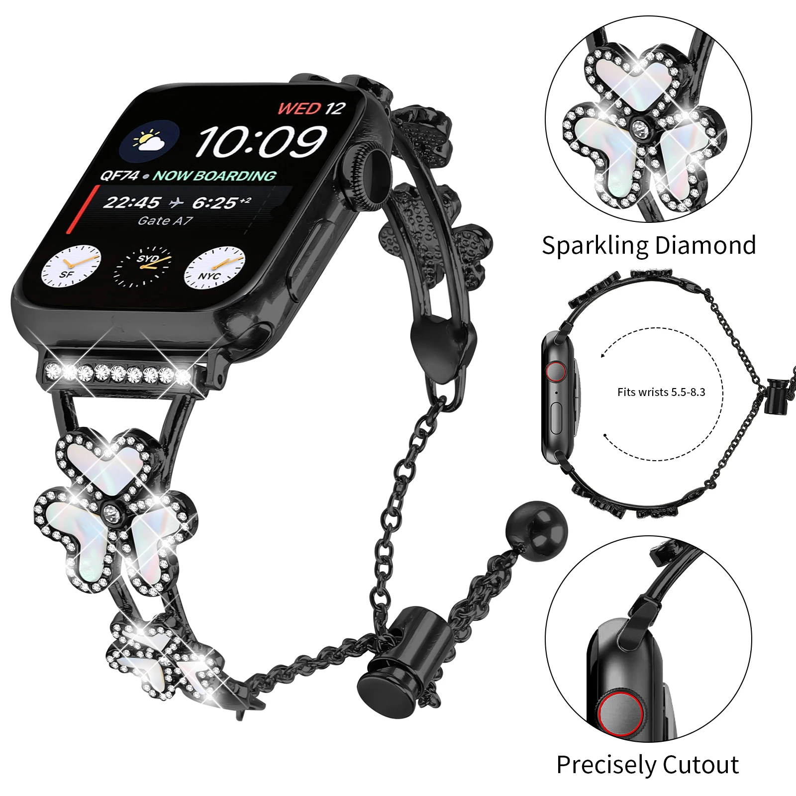 حزام معدني لساعة أبل 10 باند 46 ملم 42 ملم 41 ملم 44/49 ملم 45 ملم 40 ملم سوار حزام نسائي iWatch Series10 9 8 Ultra 7 Se 6 حزام