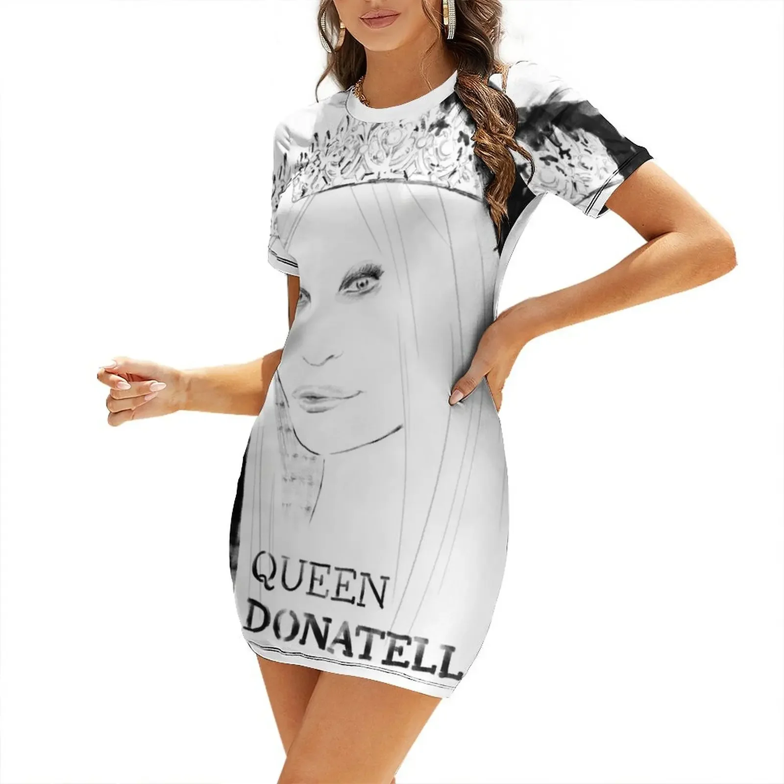 

donatella Short-Sleeved Dress evening dress women women clothing 2025 new arrivals birthday dress for women luxury 2025