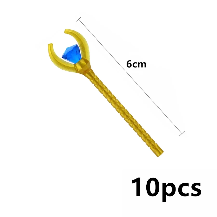 MOC 10 Stück Militärwaffen-Soldatenfiguren Mittelalterliche Bausteine Teile Zauberstab Rüstung Bogen Speer Axt Schulter-Ziegelstein Geschenk Spielzeug – Detail 8
