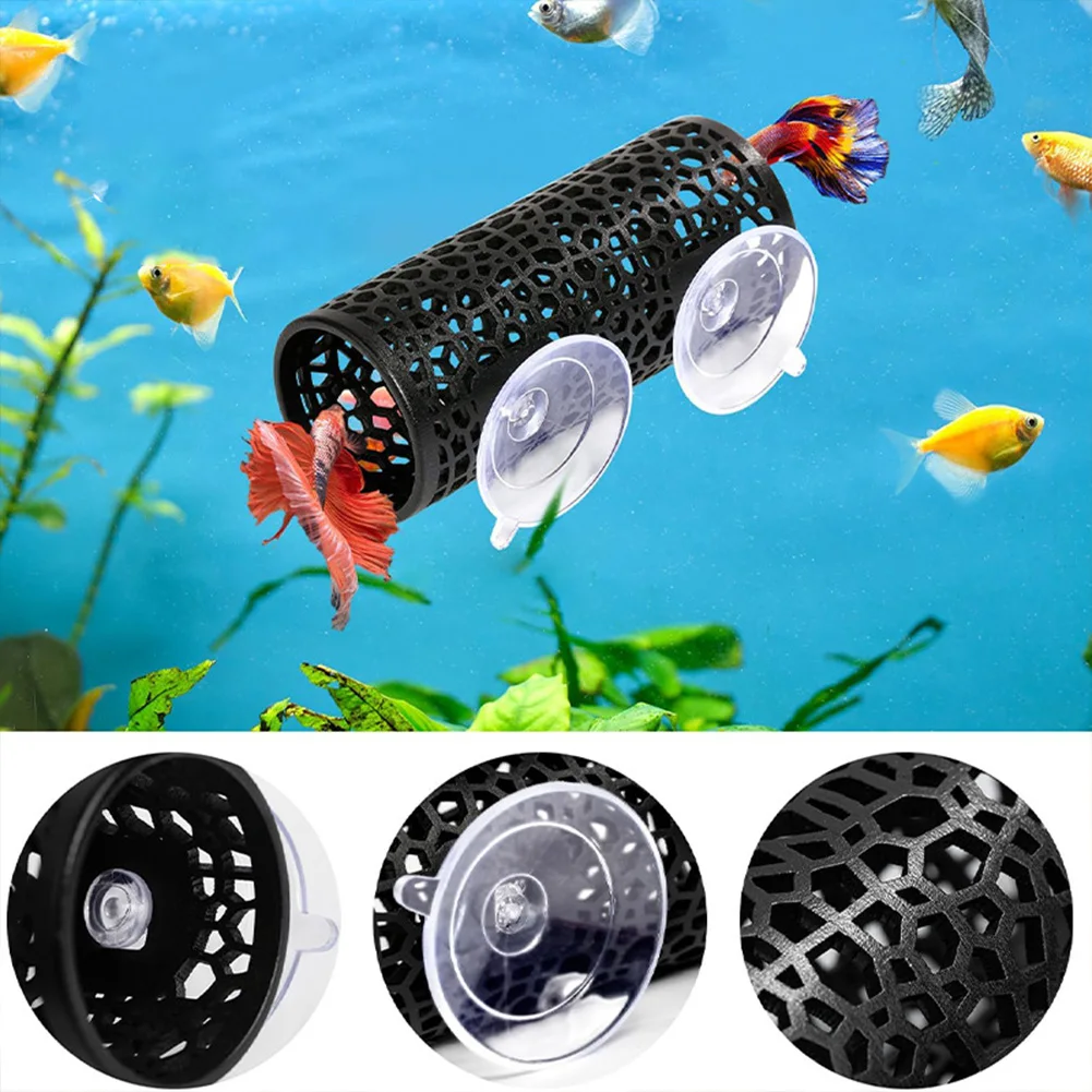 Túnel de cama para peces Betta, hamaca oculta hueca, tubo de descanso para dormir con ventosa, accesorios para pecera, 2 piezas