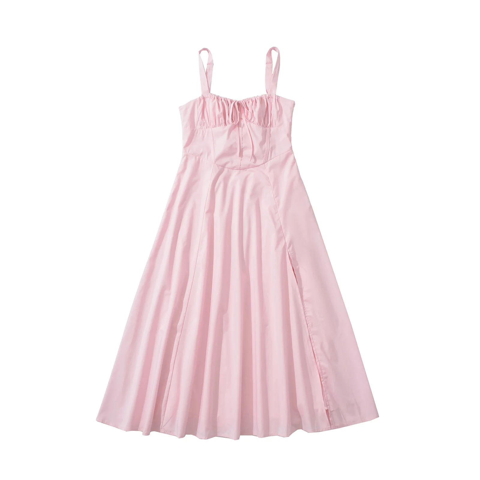 

ZBZR Spring New Women's Faion Sexy Dstring Strap Folded Dr Ci Commuting Svel Polyester Fiber Gown