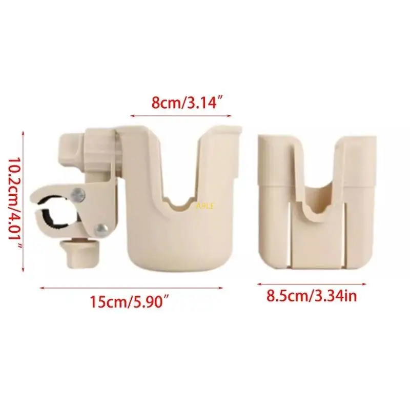 حامل كأس عربة 2 في 1 مع جبل الهاتف للآباء والأمهات المشغولين منظم المشبك القابل للتعديل للآباء والأمهات الصغار ملحق عربة Pram #6