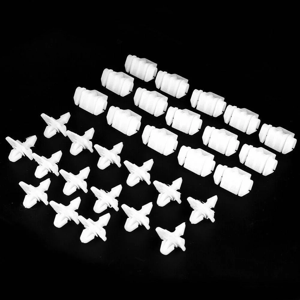 30PCS Parts Brackets Clips Planking For Mercedes Sacco 190 W201 W124 A124 S124 Durable Retainer Fastener Clip Accessories White