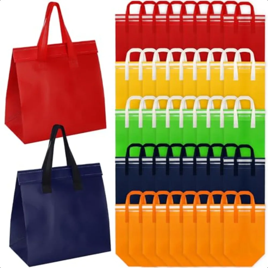 Set di 60 borse da asporto isolate Borsa da asporto piccola Borse per la spesa Borsa termica per consegna cibo freddo 9,3 x 5,7 x 9,3
